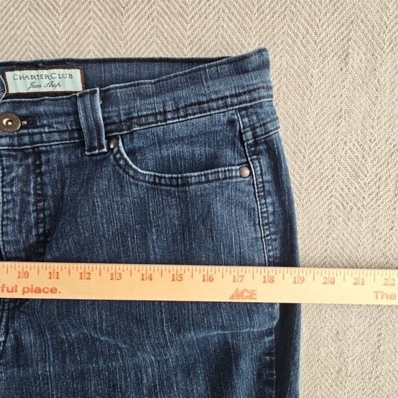 Charter Club Jeans Women's Size 12S (W36 L29) Curvy Bootcut Dark Wash Slimming - Picture 16 of 16